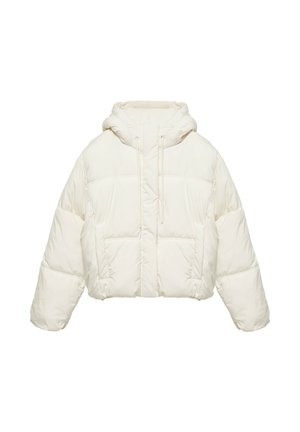 PULL&BEAR, SHORT HOODED - PUFFER JACKET - Veste d'hiver - white