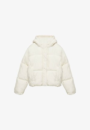 PULL&BEAR, SHORT HOODED - PUFFER JACKET - Veste d'hiver - white