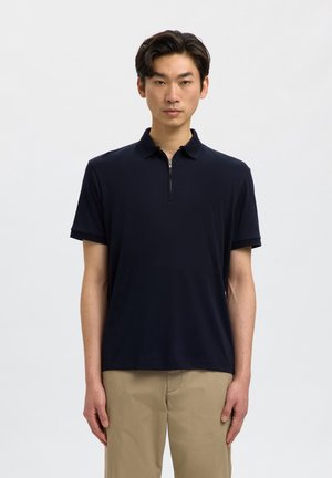 Selected, SLHFAVE ZIP - Polo - sky captain