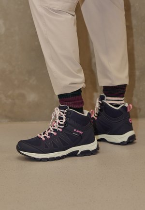 RAVEN MID WP - Hiking shoes - navy/light mint/light fuschia