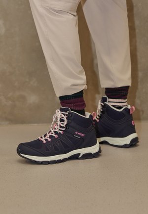 HI-TEC RAVEN MID WP - Pohodniški čevlji - navy/light mint/light fuschia