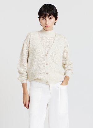 EFFETTO LUMINESCENTE - Cardigan - bianco lana