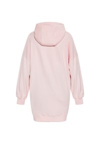 Felpa con cappuccio in morbido tessuto rosa chiaro, con maniche ampie, vestibilità comoda e polsini a coste. Il retro presenta un design semplice.