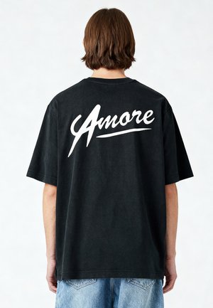 AMORE BACK PRINT HEAVYWEIGHT - Majica kratkih rukava s printom - washed black