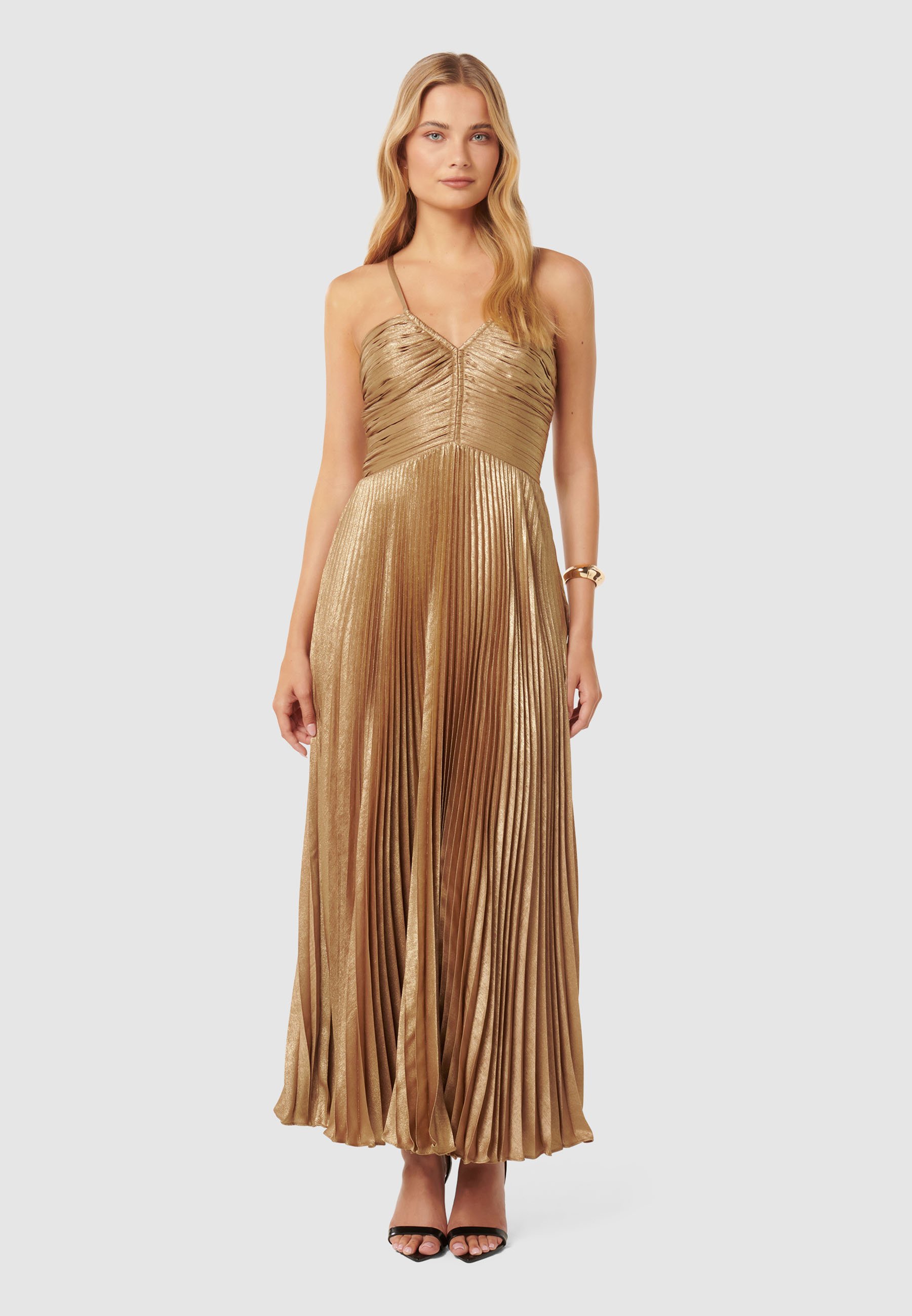 gold dress petite Dazzle in Sequins Petite Dress (Gold) X-Small main image 1