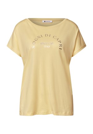 Street One, DROPPED SHOULDER SHIRT MIT RUNDHALS - T-shirt imprimé - soft yellow