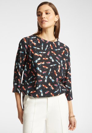 Elena Mirò, DALLA STAMPA LIBELLULE - Blouse - nero