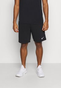 Nike Performance - M NK DRY SHORT FLC - Sporta šorti - black/white Miniatūras attēls 1