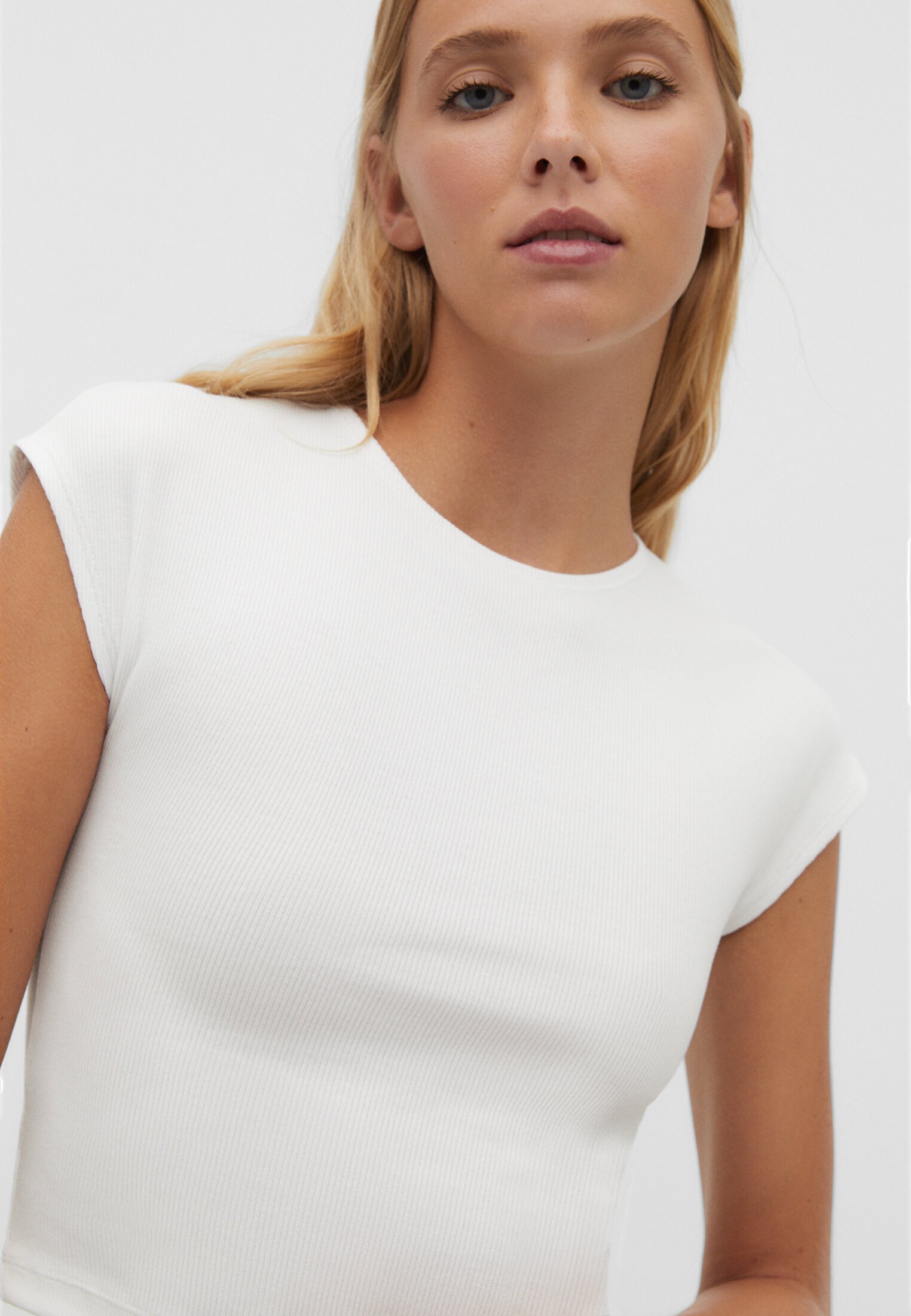 Haut Blanc Stradivarius Coton Motifs & Messages - Taille M - Neuf Avec étiquettes