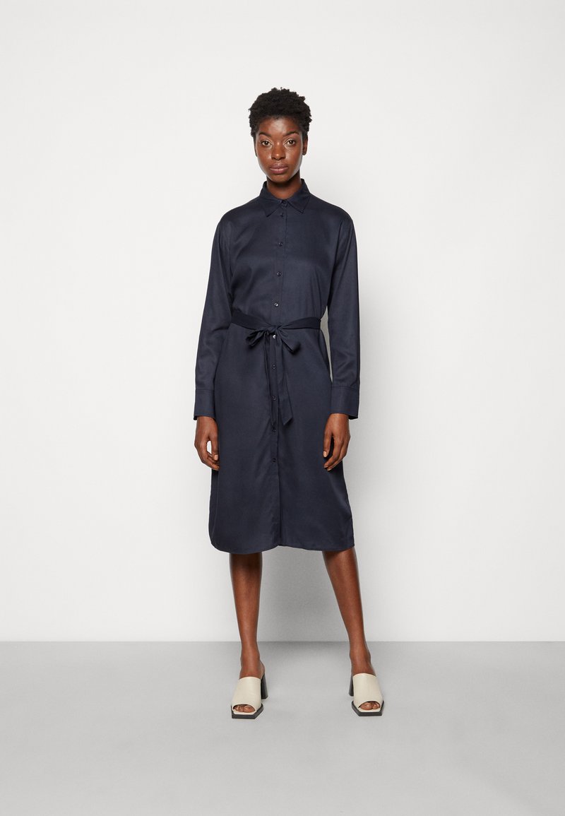 Gant Women Blue Melange Crew Neck Dress