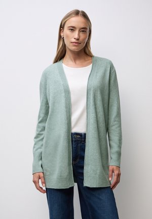 MIT ROLLKANTE  - Strickjacke - blau