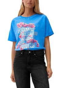 QS MIT FRONTPRINT - Tričko s potlačou - royalblau