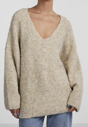 Pieces Strickpullover - beige