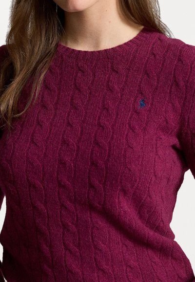 Polo Ralph Lauren CABLE KNIT WOOL CASHMERE JUMPER - Πουλόβερ - plum heather