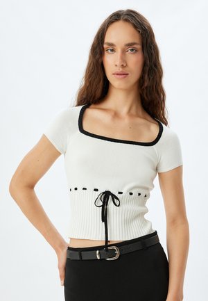 CROP  - Printtipaita - white