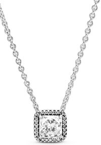 Pandora SQUARE SPARKLE HALO  - Náhrdelník - silver coloured