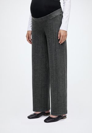 ONLY MATERNITY, OLMBONELA WIDE PANT  - Pantalon classique - dark grey melange/black