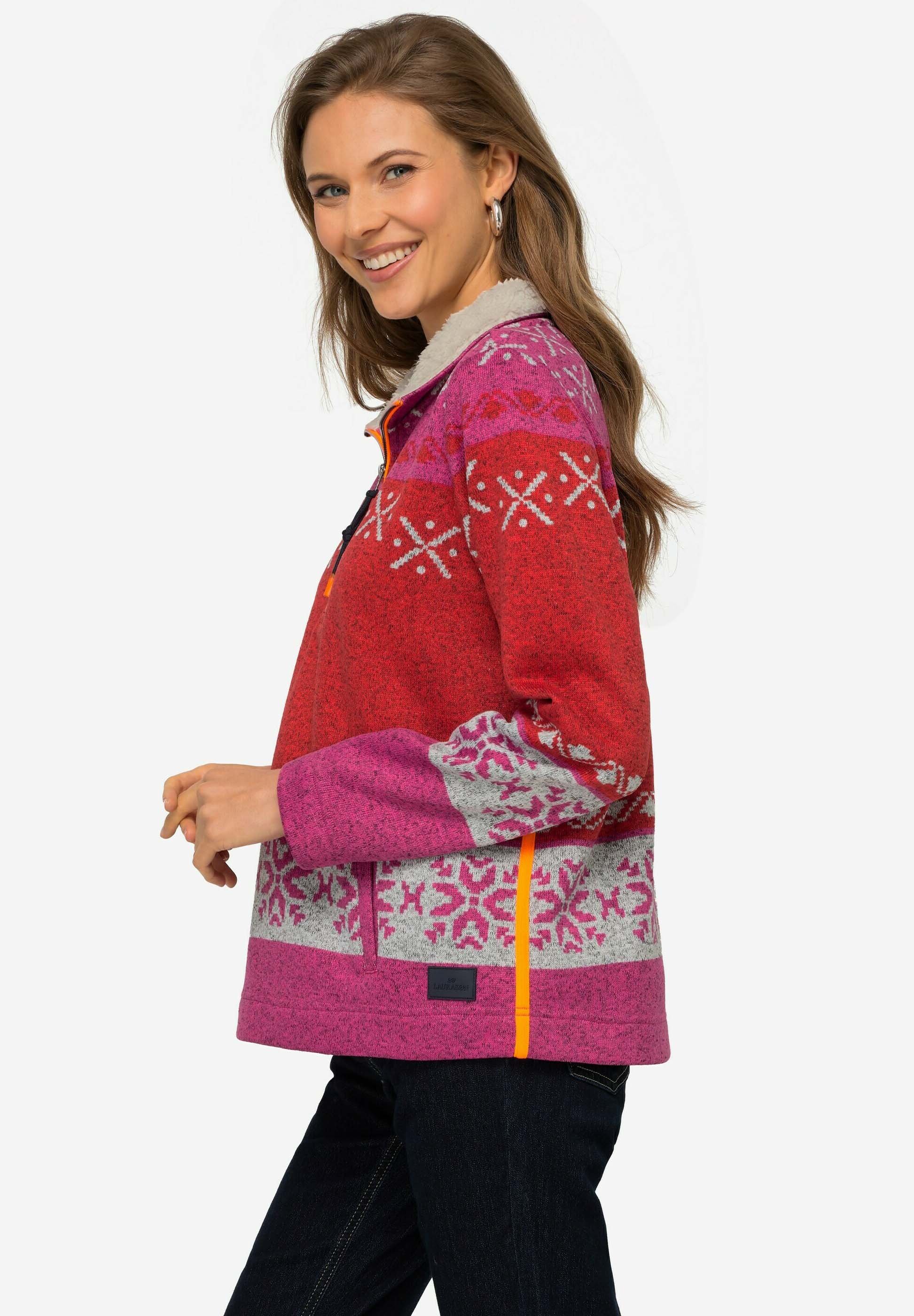 Laurasøn Norweger Pullover Mit Kapuze - Strick-Fleece Kombi Warm