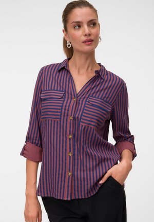 Vero Moda, VMBUMPY L/S SHIRT NEW WVN NOOS - Риза с копчета - dark blue/pink