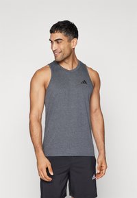 adidas Performance - TRAIN ESSENTIALS FEELREADY - Top - dark grey heather/white/black Immagine in miniatura 1