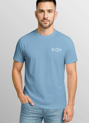 MIT HAI - KURZARM MIT DEZENTEM - T-Shirt print - stone blue