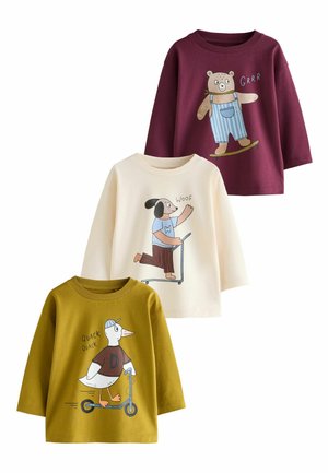 Next, REGULAR FIT - LONG SLEEVE GRAPHIC T-SHIRT 3 PACK . - Long sleeved top - ecru character
