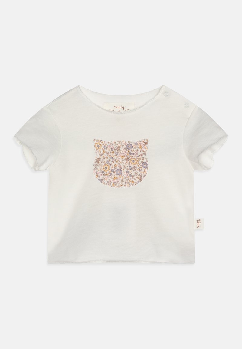 Teddy Minou UNISEX Print T shirt Milk honey Yellow white 