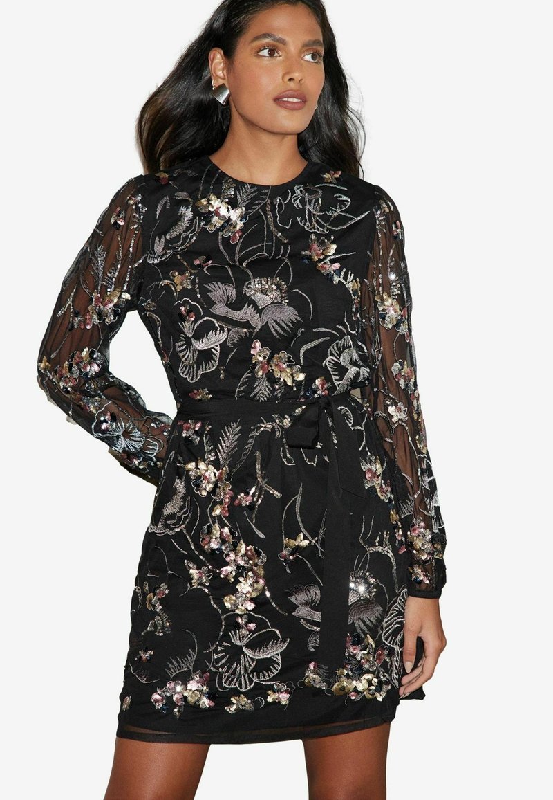 Love & Roses EMBROIDERED SEQUINS REGULAR FIT - Juhlamekko - black