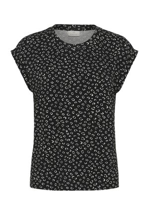 Kaffe T-shirt con stampa - black chalk graphic dot