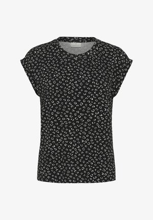 Kaffe T-shirt con stampa - black chalk graphic dot