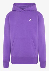 Felpa viola realizzata in morbido tessuto, con tasca frontale, polsini a coste e logo bianco di Jordan sul petto.