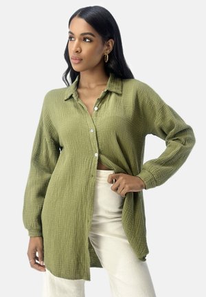 Button-down blouse - oliv
