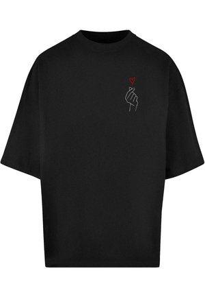 K HEART HUGE - Apdrukāts T-krekls - black