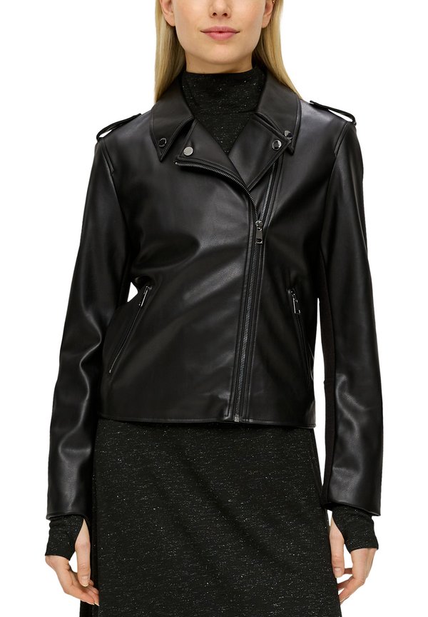 Kunstlederjacke - schwarz