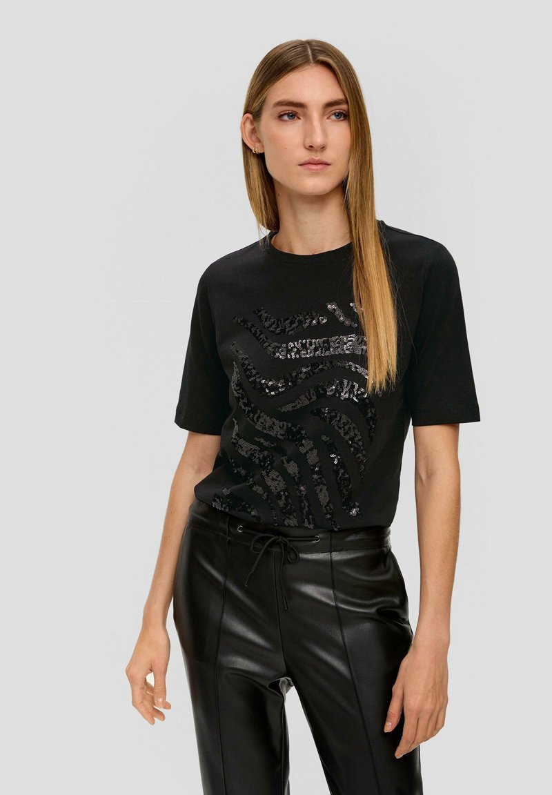 s.Oliver BLACK LABEL T-Shirt print - schwarz