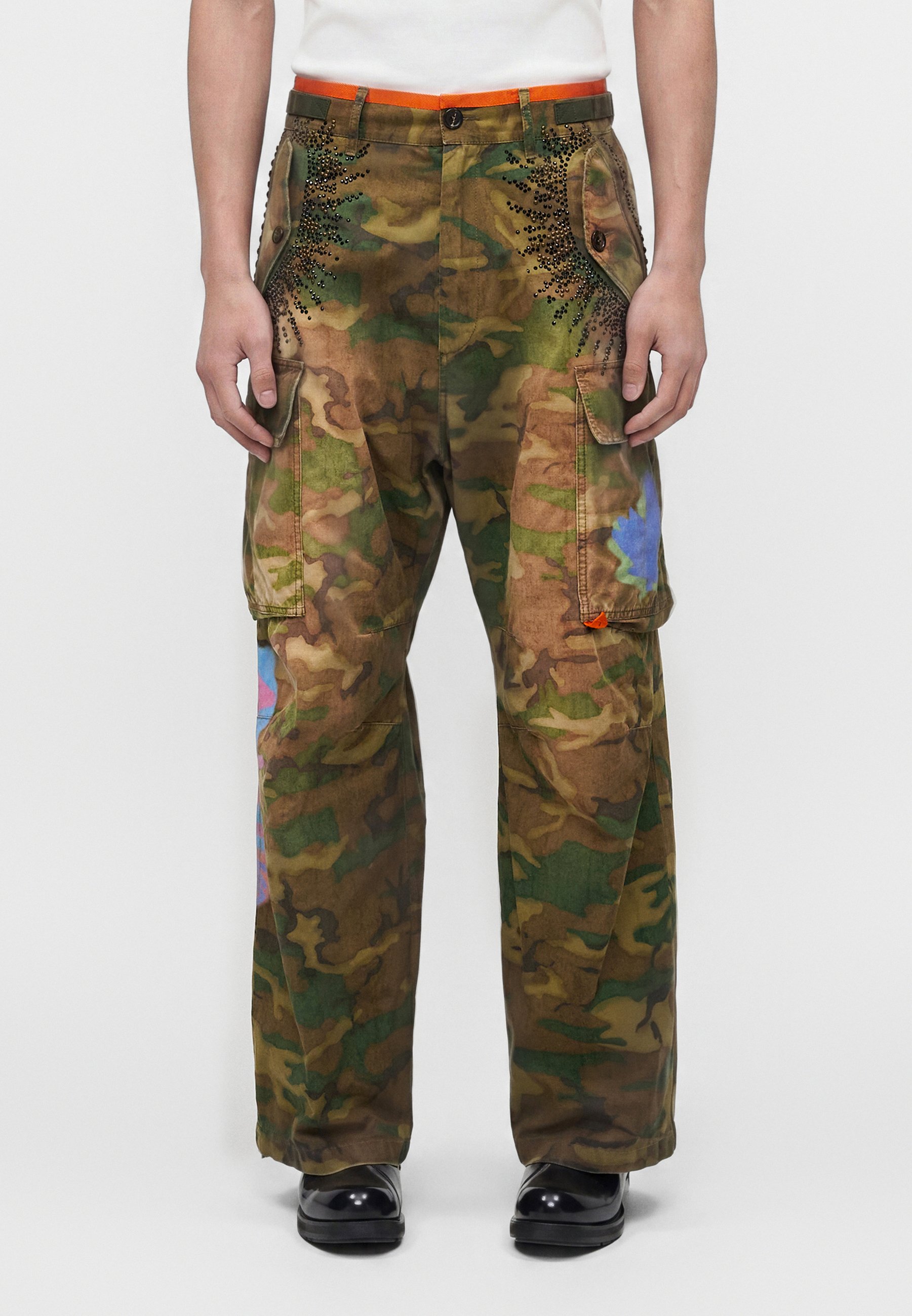 Dsquared2 REBEL TAG WIDE PANT - Cargo trousers - green - Zalando.co.uk