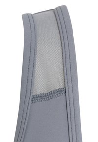 Grijze stofriem met een gladde textuur, contrasterende lichtergrijze band en gestikte randen. Duurzaam en ontworpen voor een veilige bevestiging.