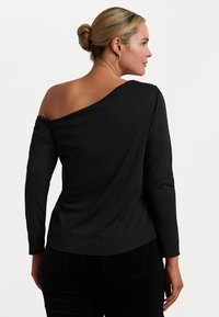 Lauren Ralph Lauren Woman EMBELLISHED JERSEY ONE-SHOULDER TOP - Μπλούζα με μακριά μανίκια - black