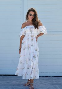 Next PUFF SLEEVE MIDI  - REGULAR FIT - Robe de jour - white ground