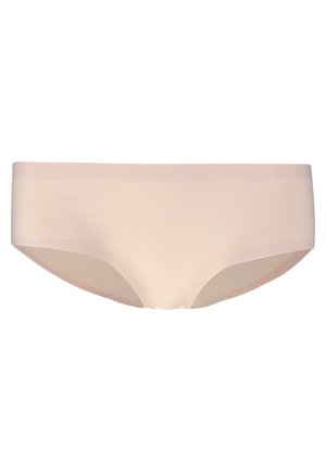 Lys beige sømløs hipster undertøy med en glatt tekstur, minimalistisk design og ingen synlige sømmer for en ren finish.