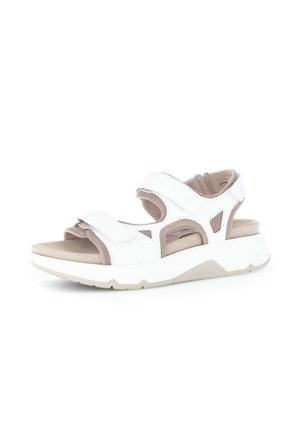 TREKKING - Platform sandals - weiss leinen