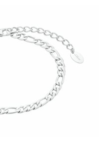 Collana in argento con maglie ovali, dotata di un fermaglio e di un piccolo tag inciso con "S.Oliver." Texture liscia e finitura lucida.