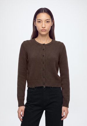 Abercrombie & Fitch, SHRUNKEN CREW CARDIGAN  - Жилетка - brown