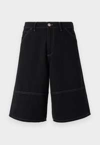 JPSTOWEN CONTRAST PANEL LONG - Jeansshorts - black