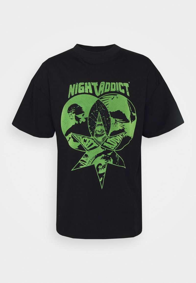 Night Addict T-shirt print zwart