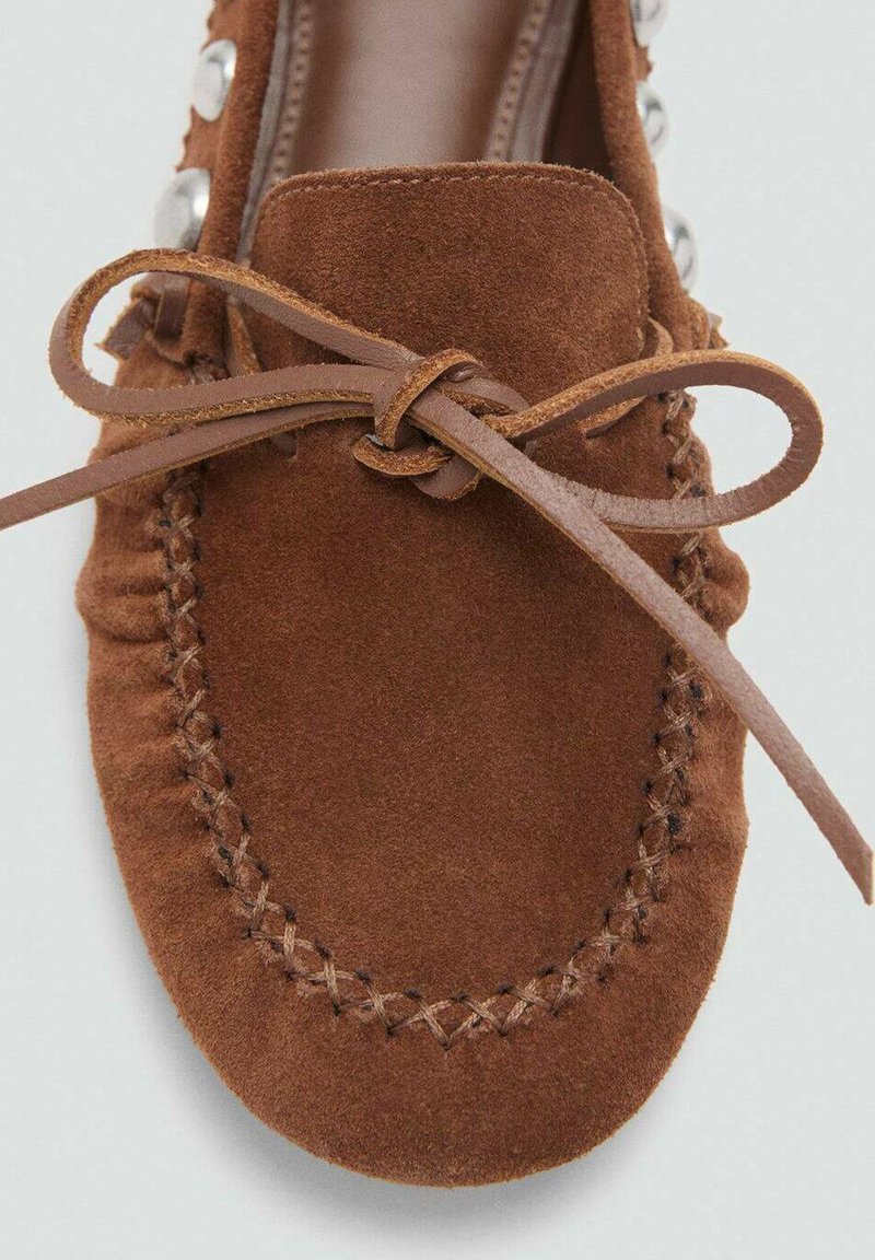 Mocassins Femme Cole Haan En Daim Marron - Boucle Chaîne - Taille US 7,5 - Occasion