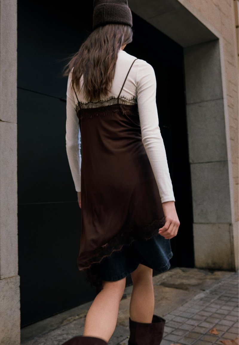 bershka brown dress Bershka