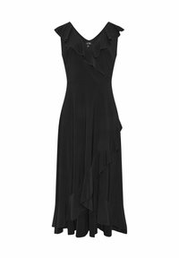 Long Tall Sally WRAP FRILL - Vapaa-ajan mekko - black