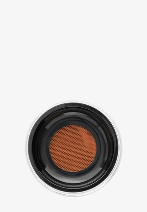 Bol en céramique noire avec un rebord lisse, présentant un fond orange à motif de nid d'abeille. Le bol a une finition brillante et une forme circulaire.