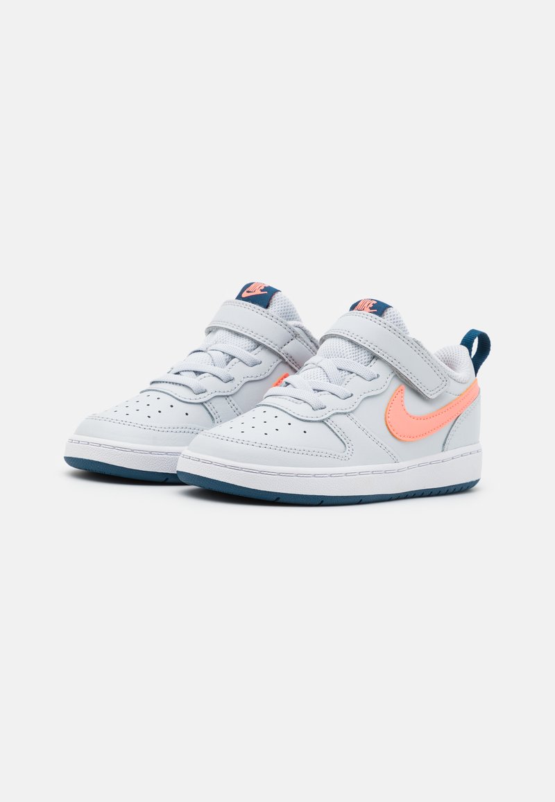 Nike Sportswear Court Borough Low 2 Trainers Pure Platinum Atomic Pink Valerian Blue White Grey Zalando Co Uk